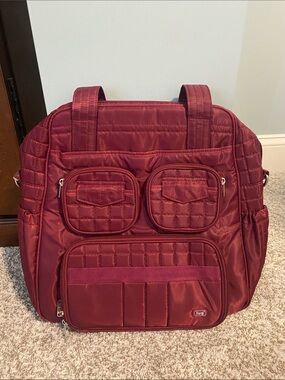 lug Quilted Tote Backpack in Burgundy
